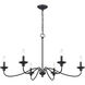 Delvona 6 Light 36.75 inch Matte Black Chandelier Ceiling Light